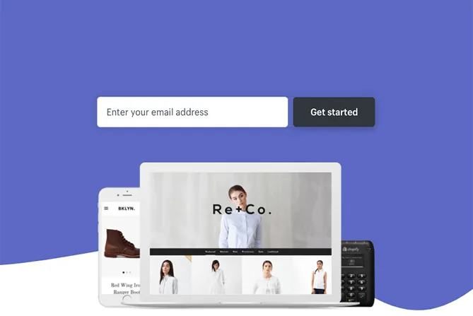 Concept illustration of a landing page and a registration field.