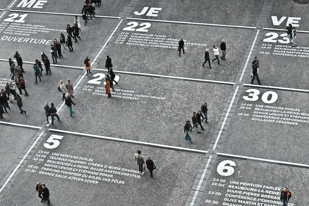 The starting area of a running track, illustrating a plan for delivery.