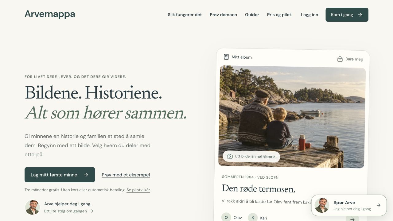 Arvemappa’s published website
