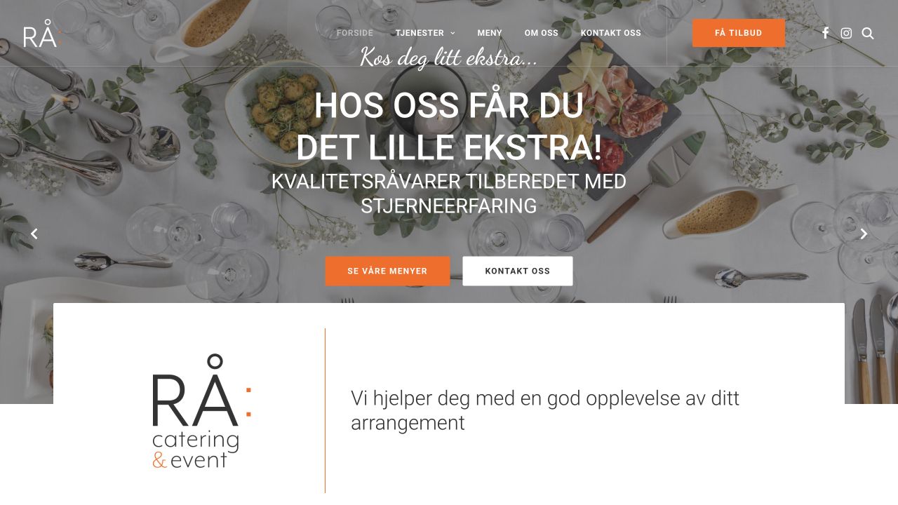 Screenshot of Rå Catering, taken 24 October 2026