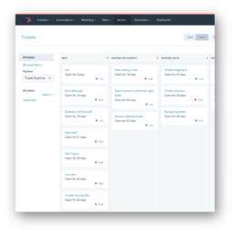 Tickets en del av HubSpot Service Hub