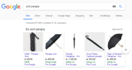 Skjermbilde av Google shopping annonsering